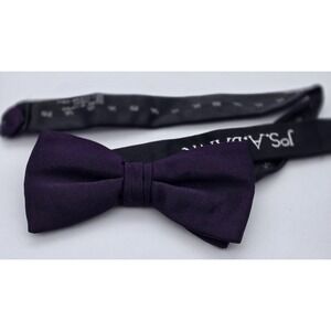 Jos A. Bank Silk Bow Tie Mens Purple Solid 100% Silk Classic Formal Dresswear